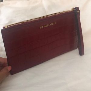 Red Michael Kors Wristlet